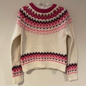 Adrienne Vittadini Girl Sweater Size 5-6 Pink and Cream
